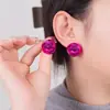 1 Par de Brincos Coloridos de Bolinha Pequena, Material Acrílico, Fofo, Vibrante, Elegante, Brilhante, Brincos de Alta Qualidade
