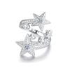 Anillo de Cometa Estrella Galáctica para Mujer Viento Frío Completo de Diamante Luz de Meteoro Lujo Ligero Pendientes Elegantes Todo-Combinación Joyería de Mano de Gama Alta