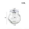 Botella de Vidrio Transparente con Forma de Tambor Plano Sellada para Mermelada Tarro para Almacenamiento de Té con Aroma a Caramelo Botella para Sabor de Grano Grueso de Cocina Botella para Caramelo