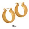 Pendientes electrochapados en oro de 18 quilates de acero inoxidable, de moda, estilo europeo y americano, en forma de U, con textura de escamas de dragón, pendientes nicho de moda