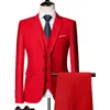 Conjunto de Terno Casual de Negócios Masculino 2025 Terno Vermelho de Três Peças Qt3002-533 Conjunto de Três Peças