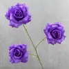Rosa Artificial Decoración de Boda Decoración del Hogar Rosa de Diamante de 3 Cabezas Arreglo de Flores de Seda Decoración de Escenario para Sala de Transmisión en Vivo Flores Artificiales