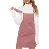 Aliexpress Amazon Otoño 2023 Vestido de Pana sin Mangas con Tirantes Delgados de Estilo Europeo y Americano Vestido de Color Sólido de Corte A Versátil