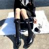 Meias JK Mu Ruan Finas com Laço Tubo Longo Respirável Japonesa para Menina Veludo Saia Lolita Coreana