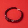 Pulsera grande de cristal de cinabrio de alto contenido, pulsera tejida, pulsera de cinabrio natural al por mayor