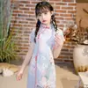 Falda Hanfu para Niñas Nuevo Verano Niñas Medianas y Grandes Vestido Modificado Cheongsam de Gasa Bordado Estilo Chino