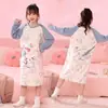 Ropa de noche Cinnamoroll para niños de comercio exterior, estilo otoño e invierno, franela de vellón de coral grueso, ropa para el hogar para niñas pequeñas y bebés