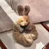 Diadema de Peluche Otoño e Invierno Perro Canela Anillo Intestino Niña Linda Dibujos Animados Peludo Dulce Elegante Diadema Estudiante