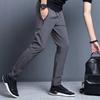 Pantalones Casuales de Seda de Hielo para Hombre Verano Estilo Coreano Moderno Delgados Rectos Juveniles Marca de Moda Combinan con Todo Bolsillo Cremallera Pantalones Deportivos