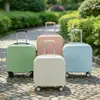 Nova mala de viagem 18 polegadas pequena moderna rodinhas mala com senha para meninas, conveniente para viagens de homens, pode ser usada como bagagem de mão, personalizável