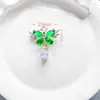 Colar Pingente Borboleta Azul em Ouro 14K Preenchido Cor Duradoura Micro-Pavimentado com Diamantes Coloridos Pulseira de Cristal Acessórios DIY