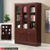 Mobiliario de Oficina Archivador de Madera Gabinete de Datos Gabinete de Colección Organizador Taquilla de Almacenamiento con Cerradura y Librero de Cristal