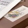 Novo Anel de Abertura Esmaltado com Gotejamento de Óleo e Zircônia Estilo Chinês Antigo Médio Personalidade Retrô Nicho Luxo Leve Alto Padrão para Mulheres