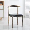 Silla de Comedor Nórdica para Uso Doméstico, Silla Simple de Hierro con Forma de Cuerno y Respaldo de Madera Sintética, Adecuada para Cafeterías de Té con Leche y Restaurantes Temáticos