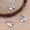 12x9mm 0.6g Multicolor Retro DIY Aleación Accesorios Flores y Árboles Trébol de Cuatro Hojas Colgante