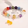 Pulsera Multicolor de Cristales Naturales de Dieciocho Cuentas Multi-Tesoro Multi-Bendición Pulsera de Cuentas Budistas Creativas Culturales de Lugares Escénicos Templo para Mujeres