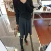 Falda midi de punto gris de moda para mujer, nueva colección otoño/invierno 2026, de cintura alta, falda plisada de línea A