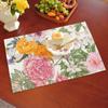 Ratinho Branco Decoração de Casa Tecido Floral Imitação Textura Linho Jogo Americano de Mesa Dupla Face Tapete de Mesa de Jantar