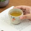 Mesa de hielo pintada a mano, taza de calabaza de caqui naranja, taza maestra, taza de té de cerámica para el hogar, taza individual, juego de té de kung fu, taza de degustación de té, color bajo esmaltado