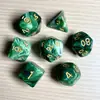 Juego de Dados Poliedros D&D con Patrón de Mármol, Color Mixto Transparente D4D6D8D10D12D20 Caras, Coc, Juego de Mesa, Juego de Siete Piezas