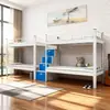 Cama de Hierro Forjado, Escritorio y Armario Combinados Yifanmei para Residencias Universitarias, Dormitorios de Estudiantes y Personal, con Escaleras Seguras para Entrar y Salir