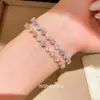Pulsera de cierre en forma de diamante de circón de lujo ligero estilo francés, diseño elegante y simple, pulsera exquisita con un toque de alta gama de nicho
