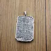 Nuevo plata de ley 925 retro nube auspiciosa cuadrado marca en vivo Red de Internet para hombre dragón cuatro mares relieve dragón colgante al por mayor
