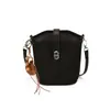 Bolso Cubo Retro de Bloques de Color de Moda con Cierre de Giro para Mujer 2025 Nueva Moda de Primavera Bolso de Hombro Cruzado Patchwork de Nicho