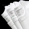 Camiseta Blanca Pura de Algodón Puro de Peso Pesado de 400 g, Manga Corta, Gruesa y No Transparente, Top de Color Sólido, Corte Holgado, Camiseta Blanca Unisex Básica de Media Manga