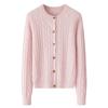 Suéter de Punto para Mujer 12 Agujas Cable Redondo Cachemir Puro 9 Colores Opcionales Nuevo Hombro Derecho Versión Regular Tejido de Moda