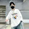 Camiseta Térmica para Niños 100% Algodón 2026 Nuevo Estilo Camiseta de Manga Larga para Niños Estilo Primavera y Otoño para Niños Medianos y Mayores Ropa Interior Superior Moderna