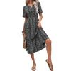 Bai Fen Zhi Yi Amazon 2024 Novo Vestido de Verão Europeu e Americano Feminino Estampado Slim-Fit Transfronteiriço