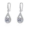 Brincos de moissanite ao vivo de moda simples banhados a ouro 18K brincos moda forma de gota temperamento incrustado brincos de zircão mulheres