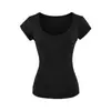Estilo Puramente Sexy, Decote V Pequeno, Levemente Transparente, Manga Curta, Novo Estilo de Verão, Top Camiseta Curta Justa com Punhos Dobrados