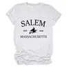 Salem est 1626 Amazon Wish sitio independiente camiseta de mujer de manga corta con cuello redondo de moda y única camiseta básica