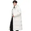 YY Chaqueta de plumón con capucha para pareja, estilo idéntico, estilo largo, hasta la rodilla, chaqueta acolchada cálida, chaqueta de esquí de moda, ropa de abrigo