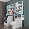 Estante de Almacenamiento para Baño, Estante de Esquina para Almacenamiento de Inodoro sin Taladro, Estante de Piso de Acero Inoxidable para Lavadora que Ahorra Espacio