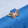 Anel Aberto Flor Borboleta Esmalte Azul Mar Primavera Verão Estilo Coreano Alto Nível Personalizado Acessível Luxo para Mulheres