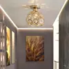 Moderna y Creativa Dorada Minimalista Moderna Entrada Lámpara de Cristal Nórdica Balcón Pasillo Luz Lujo