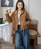 Jaqueta Curta Feminina Nova para Primavera e Outono de 2026, Solta, Fashion, Rejuvenescedora, Versátil, Jaqueta Casual Retrô