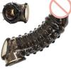 Estuche para pene Spiny Mace con triple cierre de cristal y anillo de retardo extendido, artículos sexuales para adultos