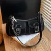 Bolso Cruzado Casual de un Solo Hombro para Mujer, Nuevo Estilo de Nicho 2026, Bolso de Chica Biker Popular, Bolso Cruzado Retro de un Solo Hombro