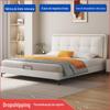 Net cama vermelha moderna simples quarto principal bolsa macia 1,8 m gato arranhão de couro casa dupla 1,5 leve luxo borda creme estilo cama
