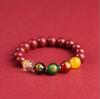 Nuevo brazalete valiente de cinabrio este año de vida brazalete de cinco vías Dios de la Riqueza brazaletes de arena de oro púrpura de mineral en bruto para hombres y mujeres Venta al por mayor