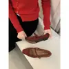 Zapatos de ante plisado poco profundos para mujer que aumentan la altura interior - Novedad Otoño 2025 Retro Suaves de Hada Casual Zapatos Mary Jane