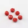 Acessórios para Joias DIY Estilo Étnico Areia Vermelha, Contas de Leão de Cinábrio, Contas Redondas, Acessórios de Contas Soltas para Pulseira de Leão