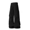 Calça Cargo Estilo Japonês Multi-Bolsos Masculina Solta Perna Reta Perna Larga Vibe Streetwear Casual Calças de Verão Finas