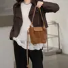 Bolso de Calabaza de Piel de Vaca Esmerilada para Mujer, Bolso Cubo de Nicho de Gama Alta, Bolso de Hombro Cruzado Versátil para Otoño e Invierno, Retro
