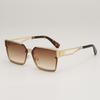 Gafas de Sol Cuadradas Verdes Modelo Nuevo 2026 Europeas y Americanas para Hombre, Estilo Hip-Hop Personalizado, Gafas de Sol de Gama Alta con Patillas Caladas