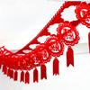 Suministros de Boda al por Mayor Tela No Tejida para Vestido de Boda Encaje Corazón Hueco Carácter Doble Felicidad Decoración de Habitación de Boda Tela de Terciopelo